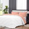 3 Piece Luxury Reversible Diamond Pattern Comforter Premium Super Soft 550 GSM All Season 1000 TC 100% Egyptian Cotton Oversized Super King Size Peach/White Solid Color view 4
