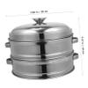 1set Steamer Basket Stackable Food Steamer Pots with Lid Vegetable Cooking Accessory for Home Restaurant and Canteen Use Design for Even Heating view 2