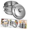 1set Steamer Basket Stackable Food Steamer Pots with Lid Vegetable Cooking Accessory for Home Restaurant and Canteen Use Design for Even Heating view 3