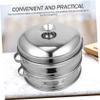1set Steamer Basket Stackable Food Steamer Pots with Lid Vegetable Cooking Accessory for Home Restaurant and Canteen Use Design for Even Heating view 4