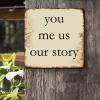 ArogGeld Religious Christian Saying Metal Sign You Me Us Our Story Metal Tin Sign Decorative Wall Art Bright Wall Sign Decor for Home Bar Coffee Shop Man Cave She Shed 15.2x15.2in view 2