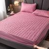 FCLDESHOP Mattress Cover Stretches,Thick Quilted Quilting Bed Sheets, Bedroom Hotel Solid Color Non-Slip Mattress Cover Mattress Toppers Pillowcase,Pink,90cmx200cm (3pcs) view 1