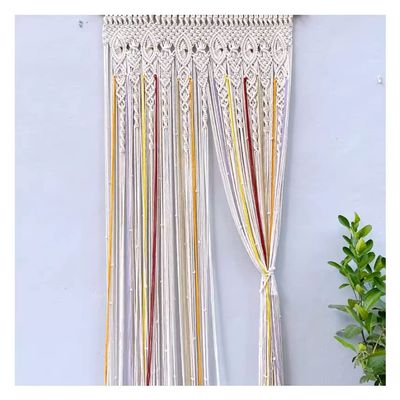 Macrame Wall Hanging Large Hand Woven Colored Tassel Curtains, Creative and Minimalist Style Tapestry, Curtain Decoration for Hallway Bedroom (Color : A2, Size : 150x210cm/59x82.7in)