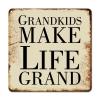 ArogGeld Metal Sign Grandkids Make Life Grand Aluminum Sign Religious Quote Saying Decorative Home Wall Art Unique Plaque Tin Sign for Farmhouse Fence House Man Cave 10x10in view 1