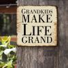 ArogGeld Metal Sign Grandkids Make Life Grand Aluminum Sign Religious Quote Saying Decorative Home Wall Art Unique Plaque Tin Sign for Farmhouse Fence House Man Cave 10x10in view 2