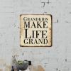 ArogGeld Metal Sign Grandkids Make Life Grand Aluminum Sign Religious Quote Saying Decorative Home Wall Art Unique Plaque Tin Sign for Farmhouse Fence House Man Cave 10x10in view 3