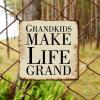 ArogGeld Metal Sign Grandkids Make Life Grand Aluminum Sign Religious Quote Saying Decorative Home Wall Art Unique Plaque Tin Sign for Farmhouse Fence House Man Cave 10x10in view 4