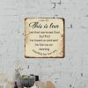 ArogGeld Inspired Saying Quotes Metal Sign This is Love Not That We Loved God Aluminum Sign Wall Art Home Decor Bright Wall Decor Art for Lane Avenue Street Way Man Cave 10x10in view 3