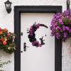Halloween Moon Wreaths for Front Door-Fall Autumn Wreath Garland, Artificial Flower Wrieaths for Party Home Indoor Outdoor Window Wall view 1