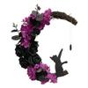 Halloween Moon Wreaths for Front Door-Fall Autumn Wreath Garland, Artificial Flower Wrieaths for Party Home Indoor Outdoor Window Wall view 3