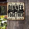 ArogGeld Positive Saying Quotes Tin Sign Dinner is Better When We Eat Together Aluminum Sign Home Wall Decoration Unique Wall Decoration for Street Kitchen Bar Pub Man Cave 15.2x15.2in view 2
