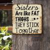 ArogGeld Sisters Like Fat Thighs They Stick Together Metal Sign Motivational Saying Quotes Aluminum Sign Decorative Wall Art Modern Wall Decoration for Home Bar Pub Garage Road Man Cave 10x10in view 2