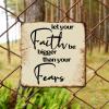 ArogGeld Let Your Faith Be Bigger Than Your Fears Tin Sign Distressed Heart Warming Metal Wall Art Home Sign Wall Decor Unique Metal Plaque Sign for Bars Home Beer Man Cave Garage 15.2x15.2in view 4