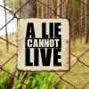 ArogGeld Tin Sign A Lie Cannot Live Aluminum Wall Art Inspired Saying Quotes Decorative Wall Art Funny Iron Painting for Home Bar Pub Garage Kitchen Decor Living Room She Shed 15.2x15.2in view 4
