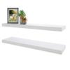 BAMEOS Floating Shelf,Wall Shelf,Decor Wall Mounted Shelves,Hanging Shelf Set for Bathroom Kitchen Living,Kitchen,Room Bedroom Storage (White, 47x9) view 1