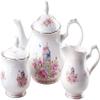 Euro Style Strength Porcelain Tea Sets Coffee Pot Ceramic Teapot,Milk Jug and Sugar Bowl-Pink Roses view 1
