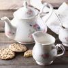 Euro Style Strength Porcelain Tea Sets Coffee Pot Ceramic Teapot,Milk Jug and Sugar Bowl-Pink Roses view 2