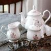 Euro Style Strength Porcelain Tea Sets Coffee Pot Ceramic Teapot,Milk Jug and Sugar Bowl-Pink Roses view 3