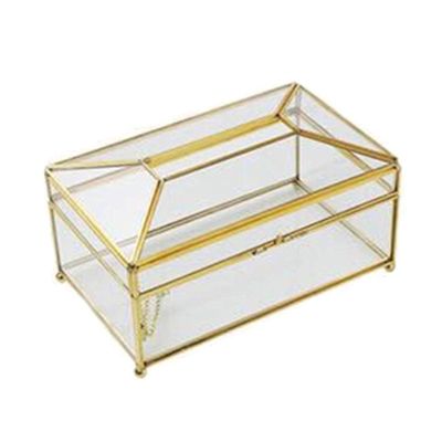 Tissue Box,Tissue Boxes,Tissue Box Holder,Glass Tissue Box Holder Handkerchief Toilet Paper Holder Tissue Case Storage Box Living Room Decor (Color : A large)