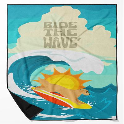 Caroline's Treasures MLM1226TWL3060 Surfer Dog Gold Golden Retriever Premium Beach Towel Oversized Towel Beach Blanket, Pool, Beach Essentials, Yoga, Premium Bath Towel, Quick Dry Plush