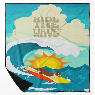Caroline's Treasures MLM1202TWL3060 Surfer Dog Longhair Brown White Chihuahua Premium Beach Towel Oversized Towel Beach Blanket, Pool, Beach Essentials, Yoga, Premium Bath Towel, Quick Dry Plush