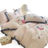 MBETA Cute Girl Heart Skin-Friendly Bedding Pure Cotton Washed Cotton Embroidery Three or Four Piece Suit Home Textile BB Too view 2
