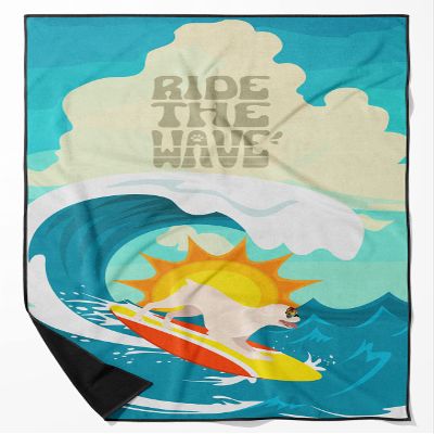 Caroline's Treasures MLM1196TWL3060 Surfer Dog White Boxer Premium Beach Towel Oversized Towel Beach Blanket, Pool, Beach Essentials, Yoga, Premium Bath Towel, Quick Dry Plush