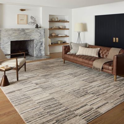 Loloi Darby Collection DAR-01 Charcoal/Sand 2'-7" x 12'-0" Runner Rug