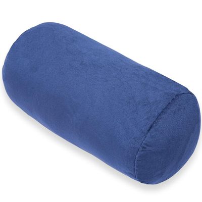 1 MIDDLE ONE Round Cylinder Bolster Pillow with Removable Velvet Cover, Tube Roll Cervical Pillow for Head, Neck, Back and Legs Support, 13"x 6", Blue