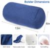 1 MIDDLE ONE Round Cylinder Bolster Pillow with Removable Velvet Cover, Tube Roll Cervical Pillow for Head, Neck, Back and Legs Support, 13"x 6", Blue view 2