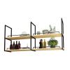 DMCHENGMA Ceiling Hanging Shelf with Guardrail - 2 Layer Ceiling Mount Storage Rack with Wooden Boards, Metal Display Stand for Wine Bottle Plants Books Storage Decor Shelving (Size : 160x30x80cm) view 1