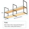 DMCHENGMA Ceiling Hanging Shelf with Guardrail - 2 Layer Ceiling Mount Storage Rack with Wooden Boards, Metal Display Stand for Wine Bottle Plants Books Storage Decor Shelving (Size : 160x30x80cm) view 3