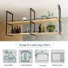 DMCHENGMA Ceiling Hanging Shelf with Guardrail - 2 Layer Ceiling Mount Storage Rack with Wooden Boards, Metal Display Stand for Wine Bottle Plants Books Storage Decor Shelving (Size : 160x30x80cm) view 4