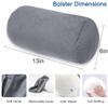 1 MIDDLE ONE Round Cylinder Bolster Pillow with Removable Velvet Cover, Tube Roll Cervical Pillow for Head, Neck, Back and Legs Support, 13" x 6", Grey view 2
