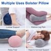 1 MIDDLE ONE Round Cylinder Bolster Pillow with Removable Velvet Cover, Tube Roll Cervical Pillow for Head, Neck, Back and Legs Support, 13" x 6", Grey view 3