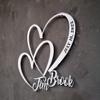 Double Heart, Custom Metal Wall Art, Modern Home Decoration, Metal Wall Decor, Housewarming Gift, Custom Metal Signs, Personalized Metal Signs, House Decor (Double Heart) view 2