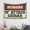 CakJuice Tapestries Room Decor Beware of Attack Cougar Tapestry Earthy Room Decor Tapestry Wall Art (Size : 100X150CM) view 2