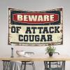CakJuice Tapestries Room Decor Beware of Attack Cougar Tapestry Earthy Room Decor Tapestry Wall Art (Size : 100X150CM) view 3
