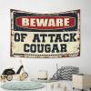 CakJuice Tapestries Room Decor Beware of Attack Cougar Tapestry Earthy Room Decor Tapestry Wall Art (Size : 100X150CM) view 4