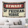 CakJuice Tapestries Room Decor Beware of Friesian Horse Tapestry Earthy Room Decor Tapestry Wall Art (Size : 100X150CM) view 1