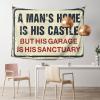 Garage Accessories for Man Cave A Man's Home is His Castle But His Garage is His Sanctuary Tapestry Stuff for Boys Room Tapestry with Words (Size : 100X150CM) view 1