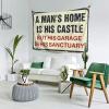 Garage Accessories for Man Cave A Man's Home is His Castle But His Garage is His Sanctuary Tapestry Stuff for Boys Room Tapestry with Words (Size : 100X150CM) view 2