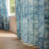 Blue Window Curtains Drapes for Living Room 96 Inch Length 1 Panel Set Long Cotton Linen Textured Floral Semi Blackout Farmhouse Darkening Curtain for Bedroom (Pinch Pleated Curtains, 63" W x 96" L) view 2