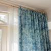 Blue Window Curtains Drapes for Living Room 96 Inch Length 1 Panel Set Long Cotton Linen Textured Floral Semi Blackout Farmhouse Darkening Curtain for Bedroom (Pinch Pleated Curtains, 63" W x 96" L) view 3
