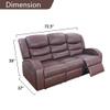 A Ainehome Luxury Recliner Sofa Living Room Furniture Set Reclining Couch Rv Sofa Chair Loveseat Recliner Couches (B-Brownish red Leather, Sofa), Sofa (3 seater) view 2