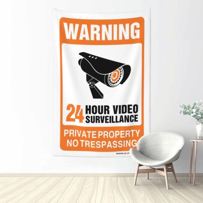 CakJuice Small Wall Tapestry 24 Hour Video Surveillance Sign Tapestry Room Decorations Tapestry Aesthetic (Size : 100X150CM)