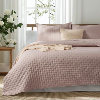 Bedsure Twin/Twin XL Quilt Bedspread, Lightweight Comforter, Dusty Rose