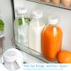 4 Pack 1 Liter Glass Milk Bottles w Scale, 100% Airtight Heavy Duty Screw Lid - 32 Oz Drinking Jars w 2 Pour Spouts - Glass Bottles for Milk, Honey, Jam, Creamer - Dishwasher Safe(Extra 2 Lids) view 2