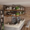 DMCHENGMA Ceiling Pot Pan Rack Decorative Rectangular Mounted Storage Shelf for Home, Restaurant Kitchen Cookware Utensils Books Household Hanging Floating Shelves (Size : 120x30x80cm) view 3