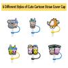 6 Pack Silicone Straw Tips Cover, Reusable Drinking Straw Cover, Dust-Proof Straw Plugs for 7 to 8 mm Straws, Portable Silicone Straw Tip Covers Decoration (Cup Straw Cover) view 2